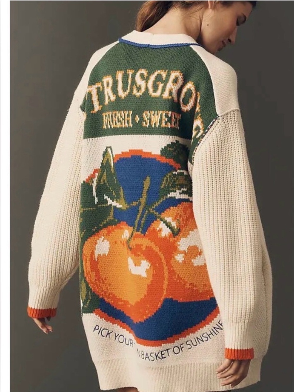 NWT Anthropologie Maeve citrus Grove'Knit Cardigan